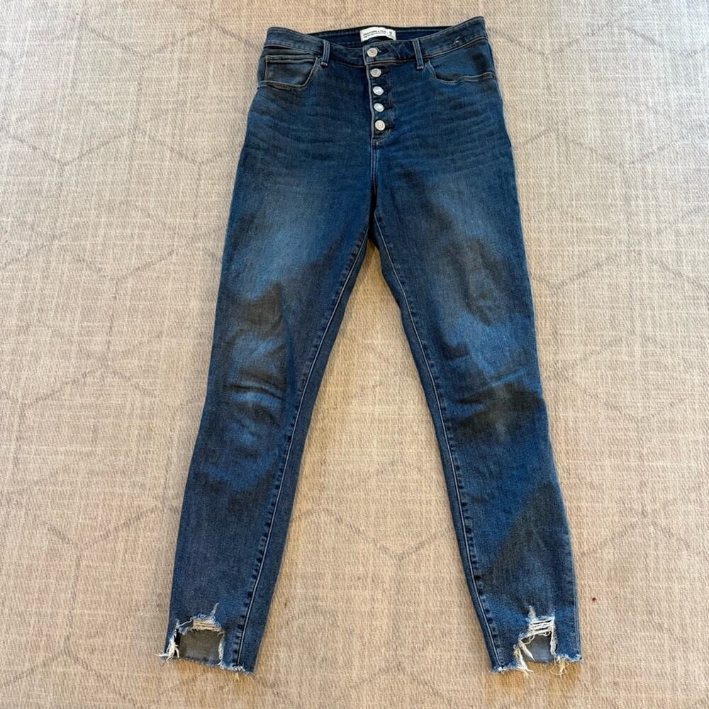 Abercrombie & Fitch High Rise Super Skinny Button Fly Jeans 28